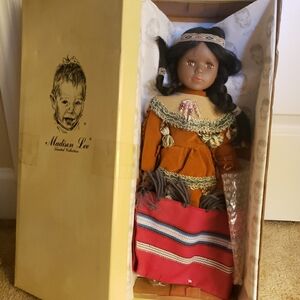 Antique Madison Lee  porcelain native American doll